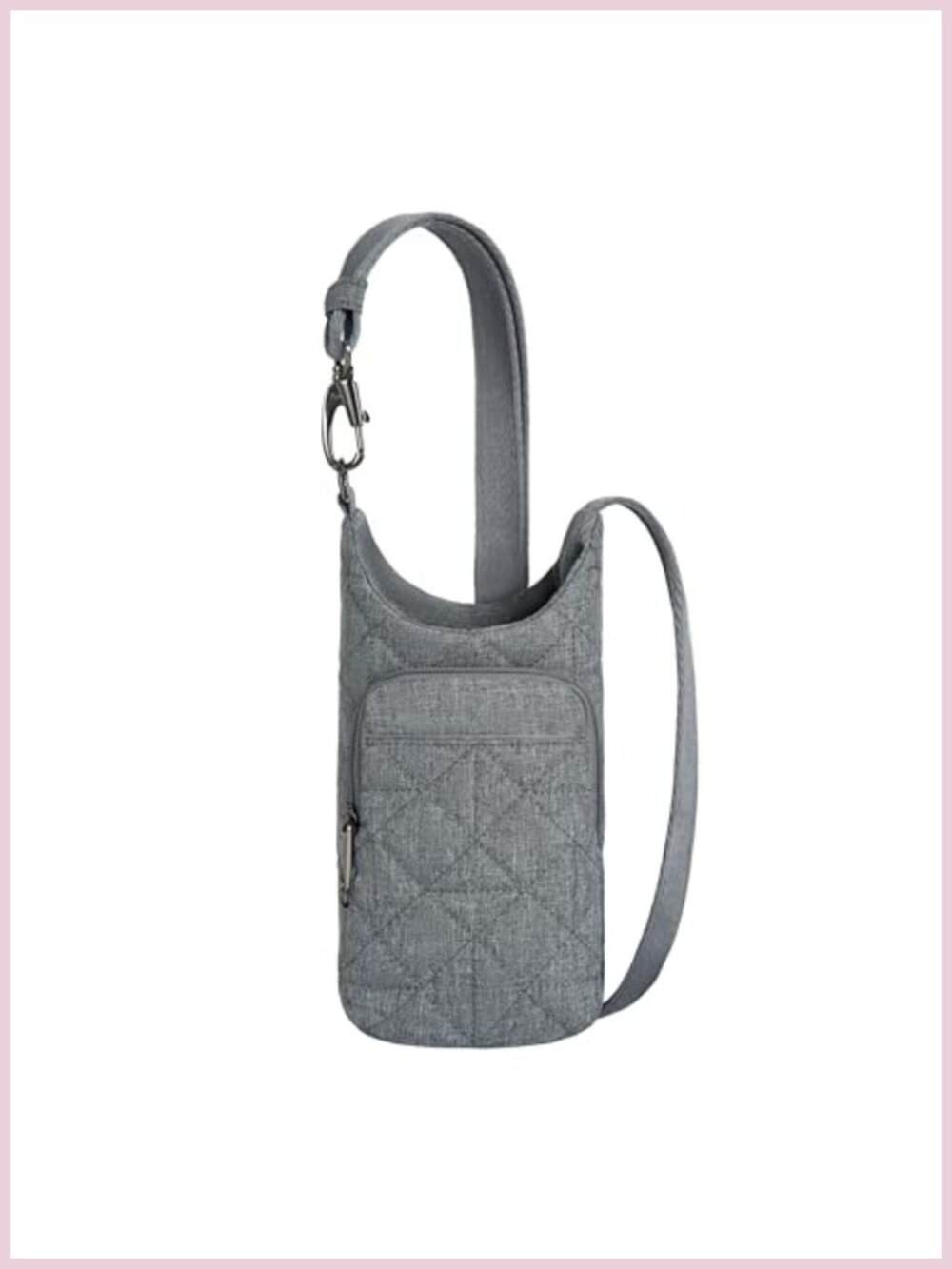 Anti-Theft Insulated Water Bottle Tote Polyester RFID Crossbody Bag 20oz